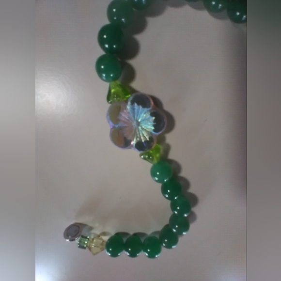 💎🎁 8" Boho Genuine Green Aventurine Flower 🌼 Bracelet 🙂 Magnetic Closure!💥 - Picture 11 of 14